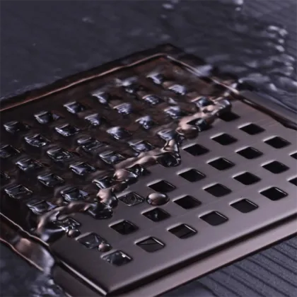Brushed Bronze square shower floor drain
