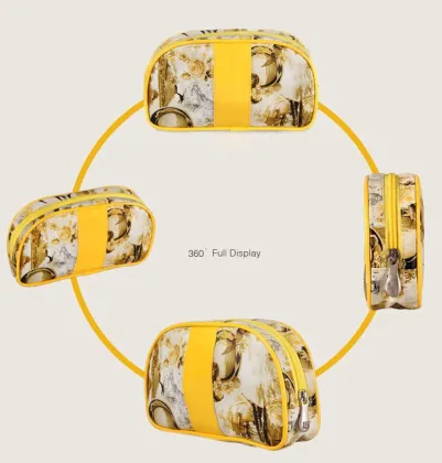 Beauty personalized yellow travel makeup bag cosmetic