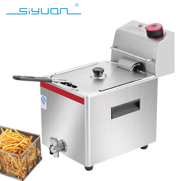 Commercial 8.5L Stainless Steel Electric Deep Fryer with Faucet Drain Valve