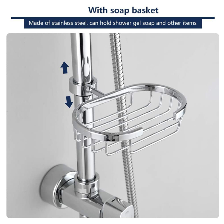 Height of Rain Shower Head Mixer Rail Fixture Set