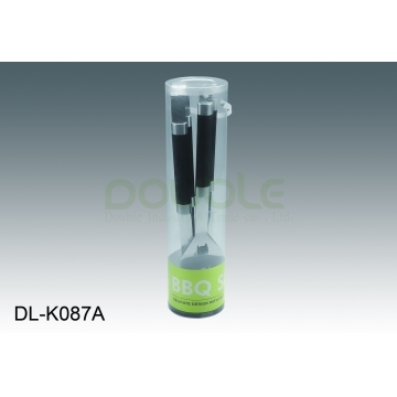 3PCS BBQ Tool Set with S/S 430# TPR Coating Handle