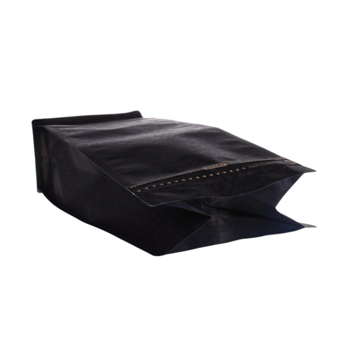 Kraft Paper 1lb Matte Black Coffee Bag