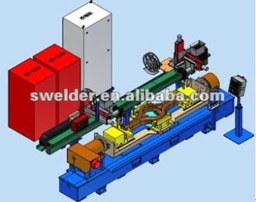 Special submerged arc welding machine for Y-shape longitudinal seams of axle housing seam welding