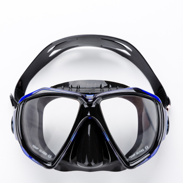Fashionable Diving Mask with Tempered Glass Lens and Adjustable Head Strap
