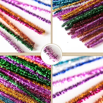 6mm 12" Assorted Colored Creative DIY Tinsel Craft Pipe Cleaners Kits
