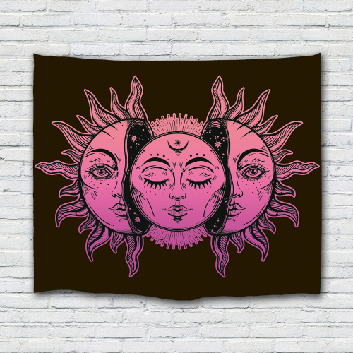 Sun and Moon Face Tapestry Mandala Wall Hanging Indian Hippie Bohemian Psychedelic Mystic Tapestry