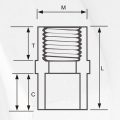 DIN PN16 إمدادات المياه Upvc أنثى مأخذ النحاس