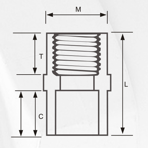 DIN PN16 Bekalan Air Upvc Female Socket Brass