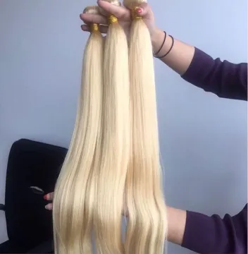 Russian Blonde color 613# Curly Price Human Hair Deep Curly Hair Bundles Wholesale Cuticle Aligned Virgin Human Hair Weft