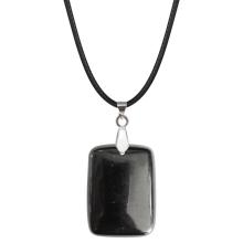 Black Onyx 30X40MM Cuboid Necklace Men Rectangle Pendant