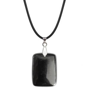 Черный Onyx 25x35 мм прямоугольник каменное подвесное ожерелье для женщин мужчин