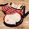 New Design Clothing Sets Hand-Embroidered Red Plaid