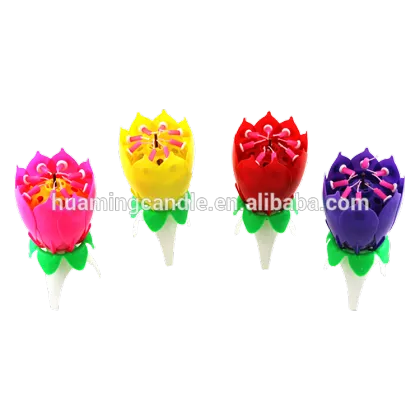Flower Birthday Musical cake Candle