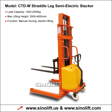 CTD-W Wide Straddle Leg Semi Electric Stacker