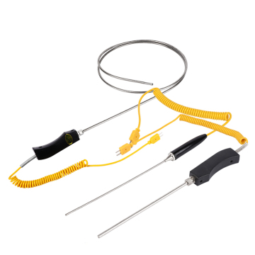 Bendable Stainless Steel K-Type Handheld Thermocouple Temperature Sensor with Digital Thermometer