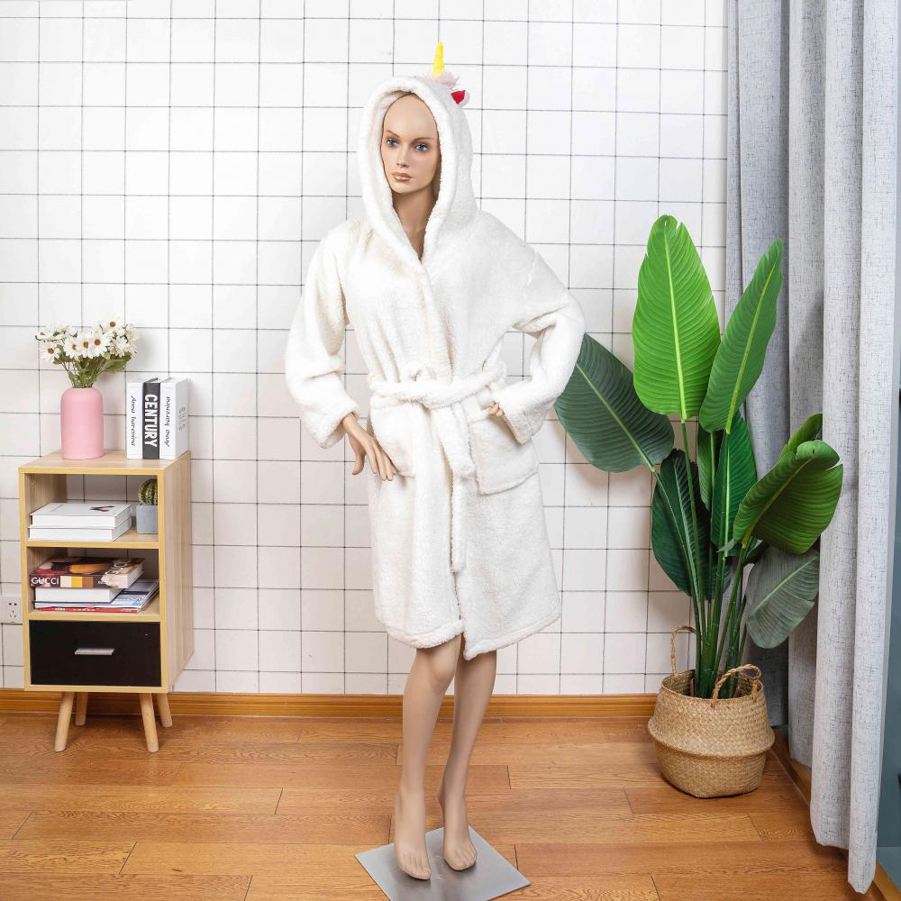 unicorn women fleece robes winter dressing gown