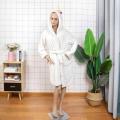 Solid Coral Fleece Bathrobe 100% polyester Spa Robe