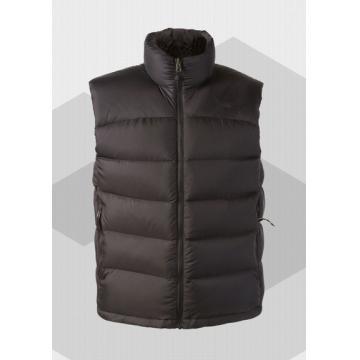 wax feather down jacket vest for men -carbon black D-11033