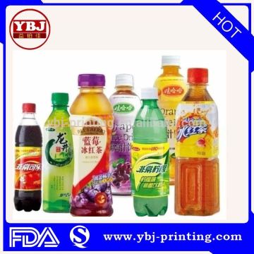 Printing lemon,tea, coconut milk private shrink sleeve label for bottled beverage