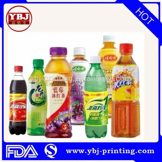 Printing lemon,tea, coconut milk private shrink sleeve label for bottled beverage