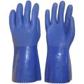 Blue PVC Chemical Coated Gloves