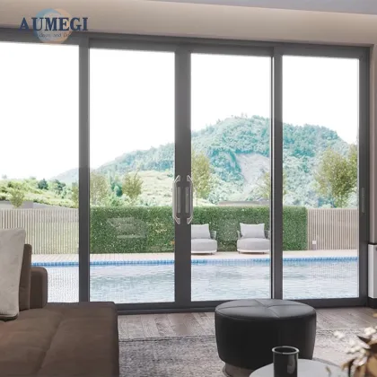 Aumegi Best Price Telescopic Glass Sliding Door