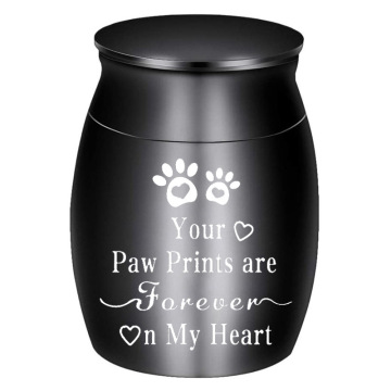 Konfigurowalne metalowe urna kremacyjne dla małych psów z drukowaniem PAW Memorial Paw