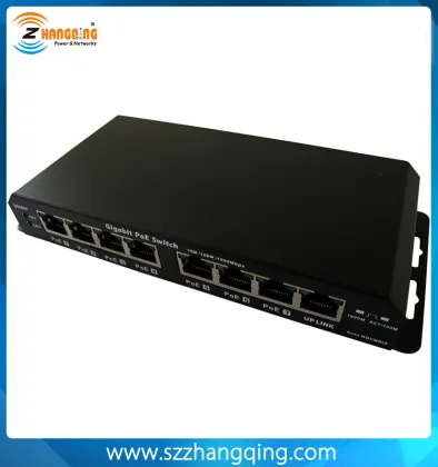 48 volt in either A or B modes 8 Port Gigabit Ethernet Switch