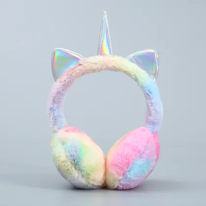 Winter Unicorn Sequin Earmuffs: Cute and Warm Plush Ear Muffs - ALLCH