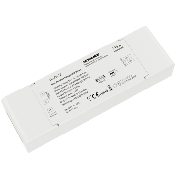 Skydance TE-75-24/12 Triac Dimmable 75W LED Driver - 12/24V DC CV AC Push-Dim Power Supply