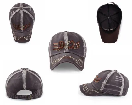 Custom logo distress blank dad hat black