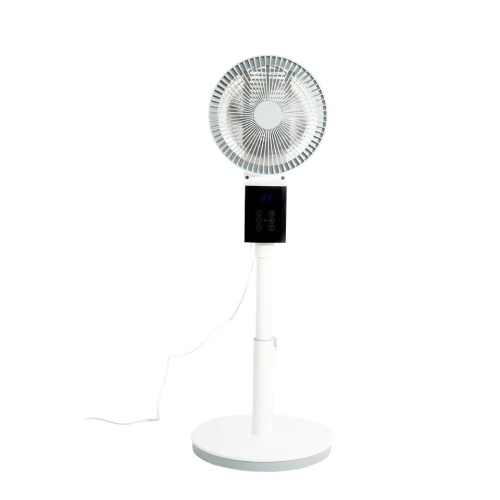 Adjustable White Standing Fan with Remote Control and LED Display