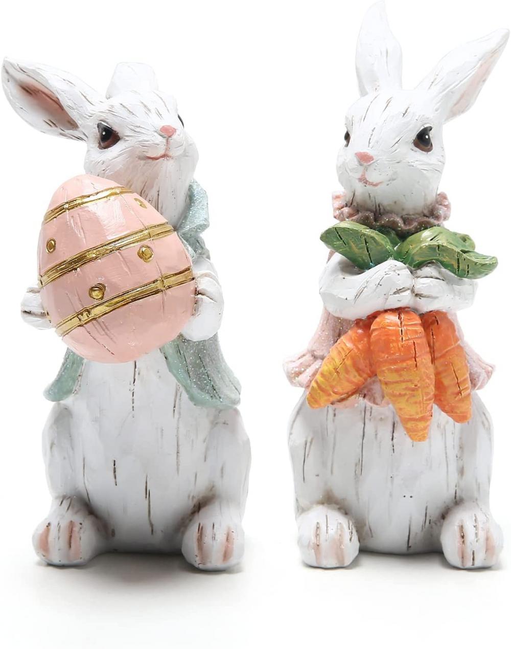 Bunny Figurines(Easter White Rabbit 2pcs)