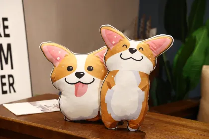 OEM Printed Plush Corgi Stuffed Toy