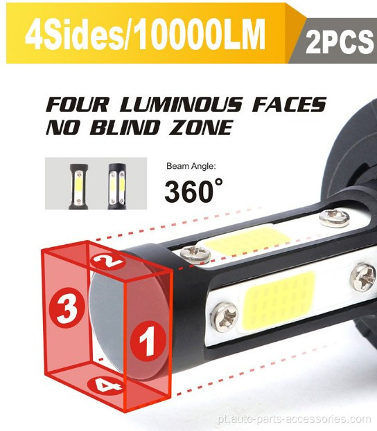 H4 H7 HB3 5000K 4300K ​​LED LED FARECTL