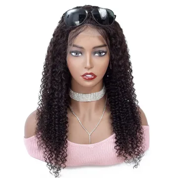 Large Stock 10A Mongolian Kinky Curly Human Hair Wig Transparent Swiss Lace 13X4 13X6 Frontal Wig Pre Plucked Natural Hairline