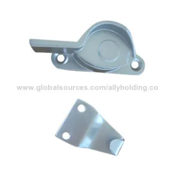 Zinc alloy crescent lock, silver, black, white color, with hook, powder coated