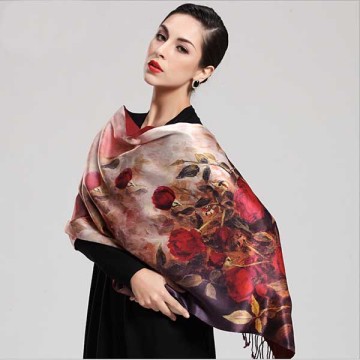 The new high-grade double-sided brushed warm winter scarf silk scarf