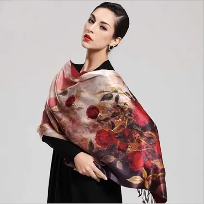 The new high-grade double-sided brushed warm winter scarf silk scarf