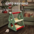 Luxury Cat Activity Tower Wooden Indoor Scratcher Multi-Level Climbing Condo Sleeping House for Large Cats Modern Christmas