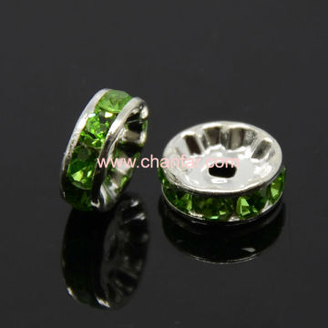 green crystal spacer beads jewelry ,hottest!!