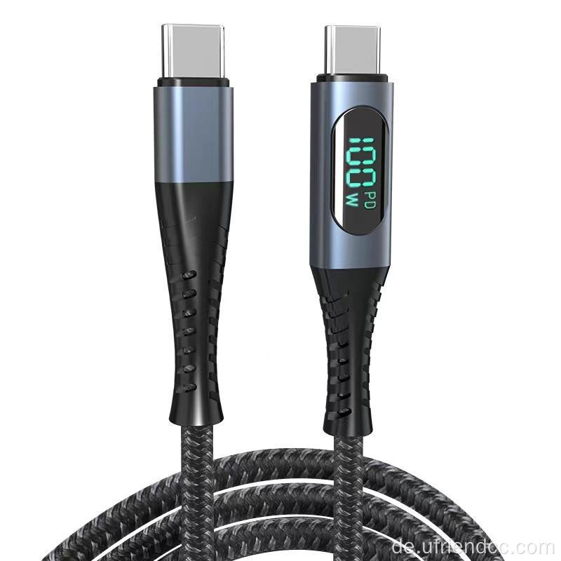 Ursprünglich 100W LED 10Gbit / s Nylon Typ-C USB-Kabel