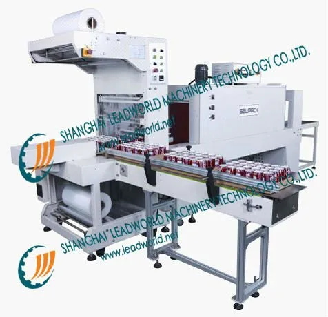 Glass Bottle Wine wrapping packing and shrinking film wrapping machine