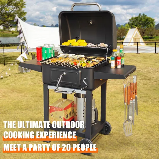 Backyard Outdoor Heavy Duty Metal Adjustable Height Barbeque Bbq Charcoal Grill Smoker Barbecue Grill For Party