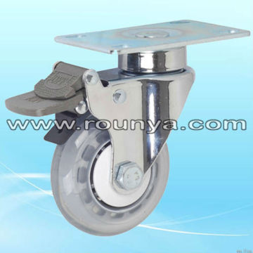 Transparent PU wheels for Medical Trolley Castor wheel for 40 kg load capacity