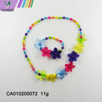 Rainbow candy girl bubble gum necklace