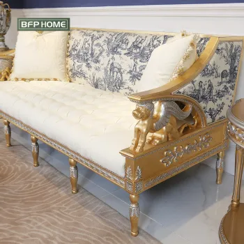 High End French Style Carved Hard Wood Living Room Set