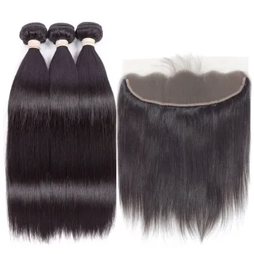 Wholesale raw indian hair silky straight wave hair bundles with lace frontals bundle hair vendors