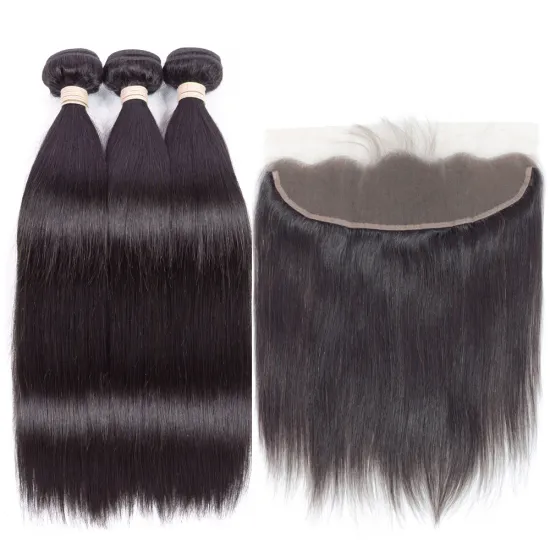 Wholesale raw indian hair silky straight wave hair bundles with lace frontals bundle hair vendors