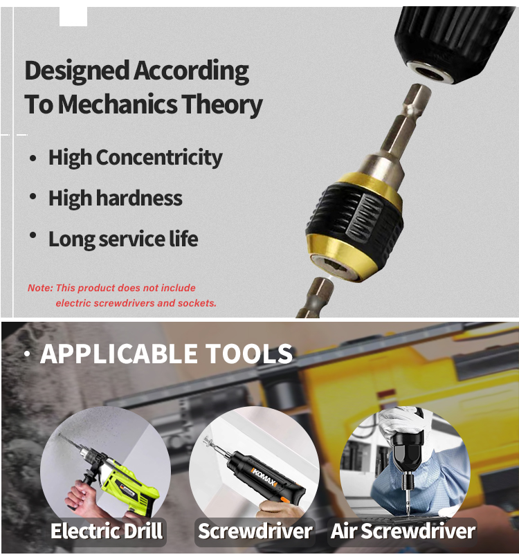 100mm Quick Release Locking Socket Extension Bar Kit - 1/4 Inch Hex ...